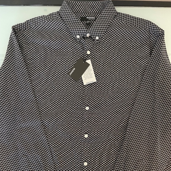 Men’s NWT Black/White Murano Liquid Luxury  Shirt XL - Picture 1 of 5